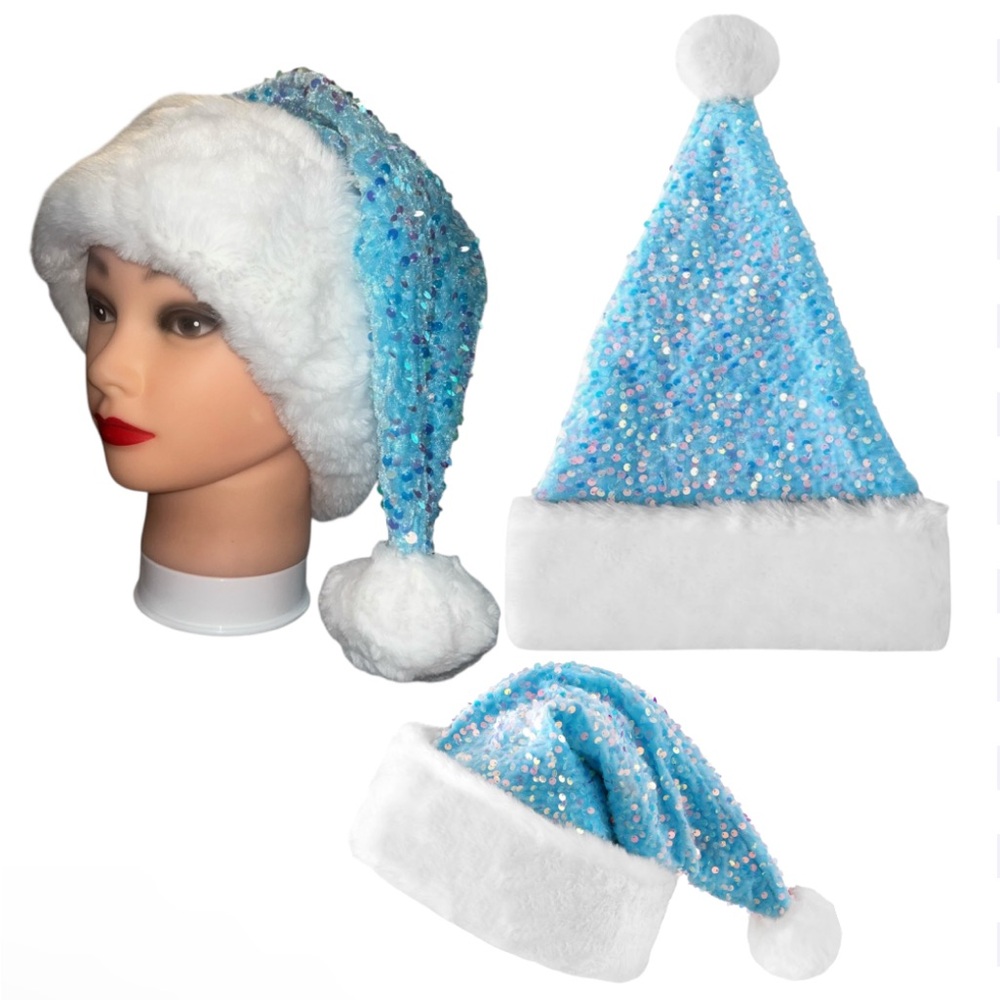 Sequins Sparkly Santa Christmas Hat NWOT